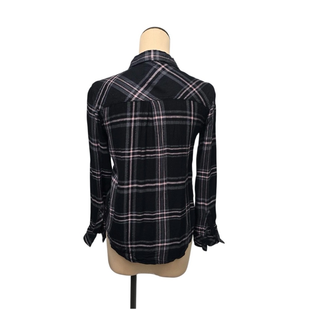 Women's Black and Pink Rails Plaid Button-Up Shirt Medium soft - Picture 2 of 4